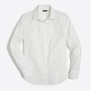 J.Crew women's stretch white cotton button up shirt blouse size xs